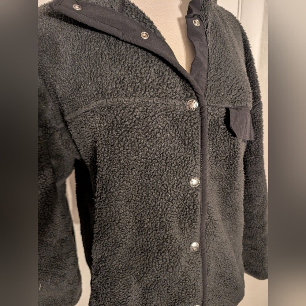 The North Face Cragmont Snap Fleece Jacket Women's‎ L Black Sherpa Teddy Coat